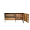 Buffet bas vitrine bois de chêne blanc HAVEN