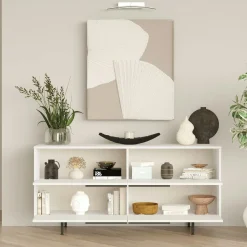 Buffet blanc design moderne à ouverture frontale VAREN