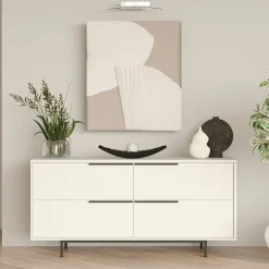 Buffet blanc design moderne à ouverture frontale VAREN