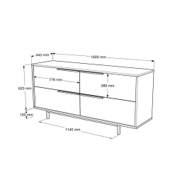 Buffet blanc design moderne à ouverture frontale VAREN