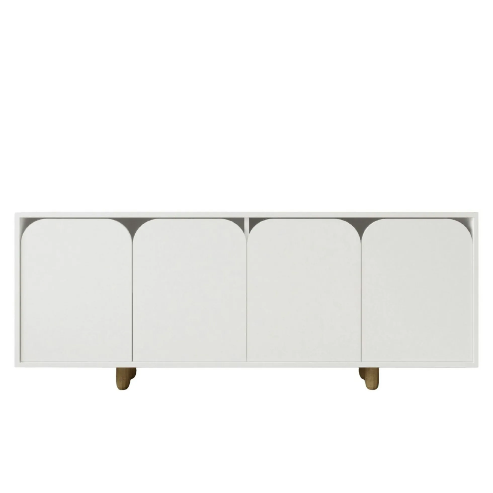 Buffet blanc moderne 4 portes courbes 180 cm VAREN