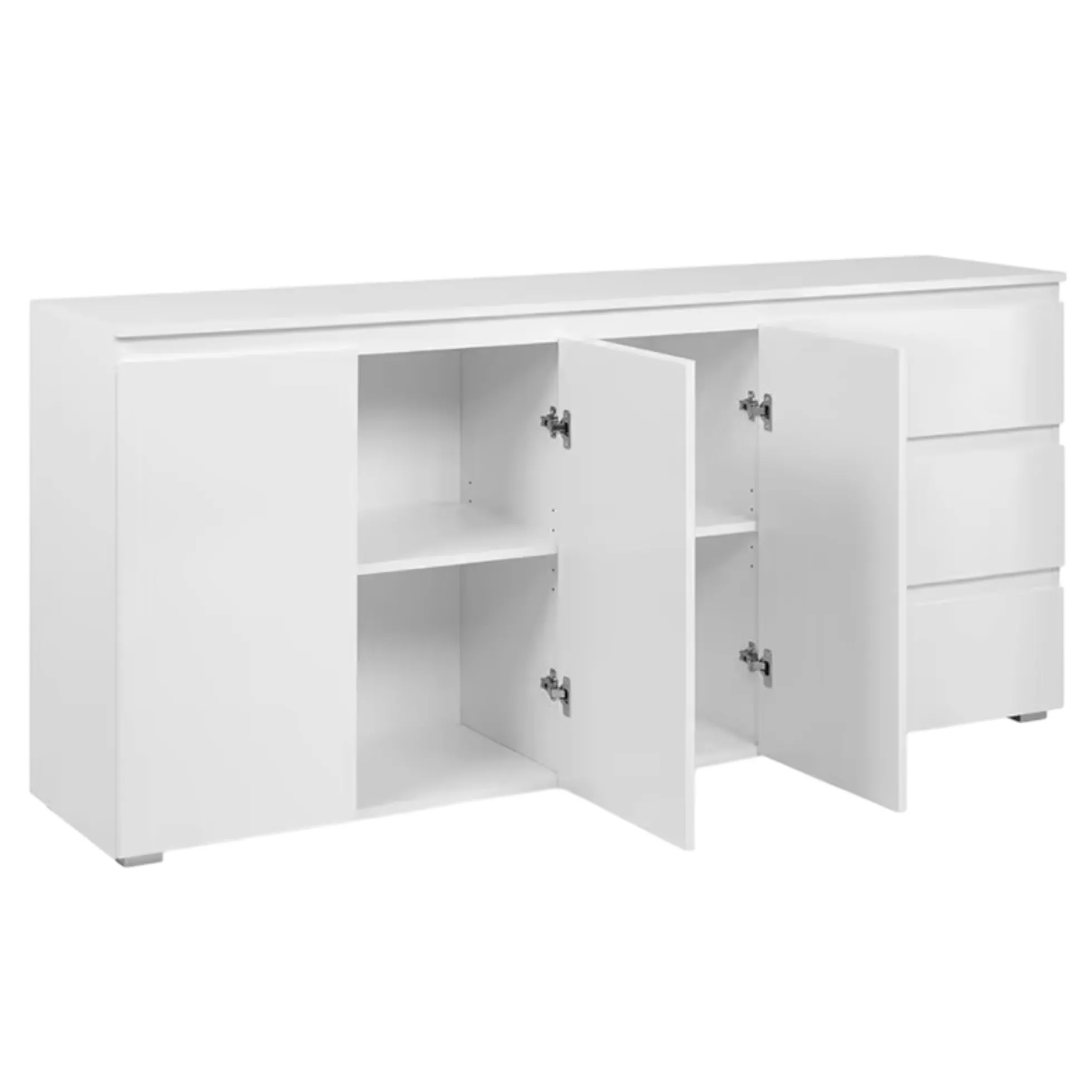 Buffet blanc moderne 3 portes 3 tiroirs ALVA
