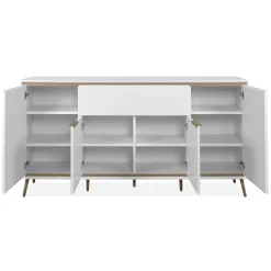 Buffet blanc moderne 4 portes 1 tiroir AVIO