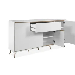 Buffet blanc moderne 4 portes 1 tiroir AVIO