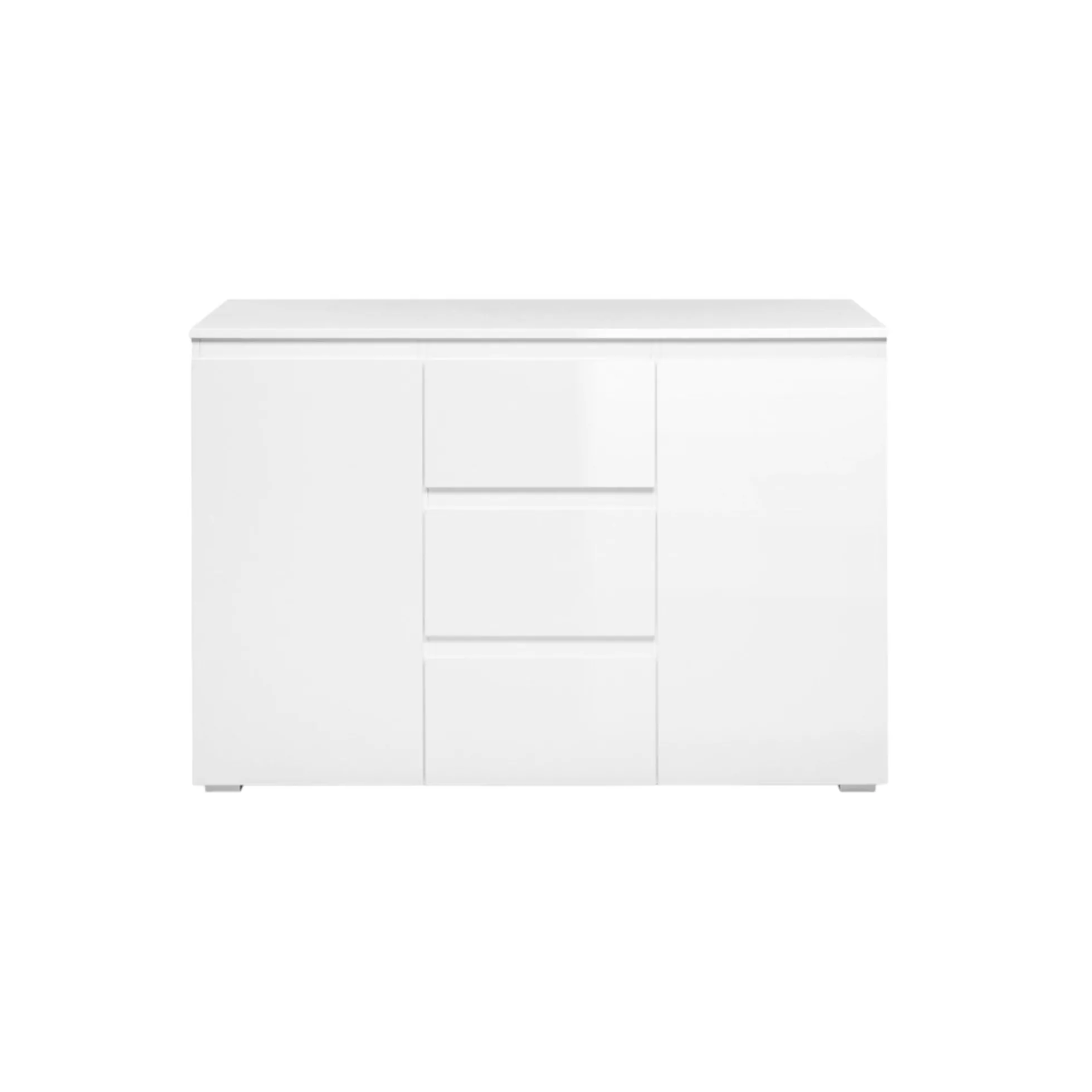 Buffet blanc moderne 2 portes 3 tiroirs ALVA