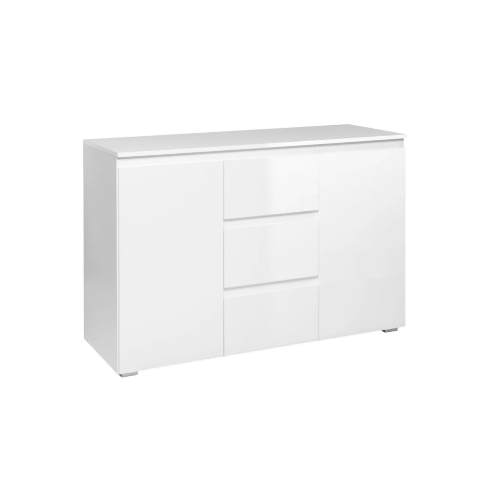 Buffet blanc moderne 2 portes 3 tiroirs ALVA