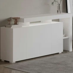 Buffet blanc 4 portes à cadre ouvert AURA