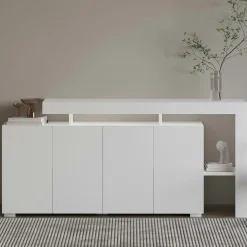 Buffet blanc 4 portes à cadre ouvert AURA