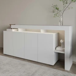Buffet blanc 4 portes à cadre ouvert AURA