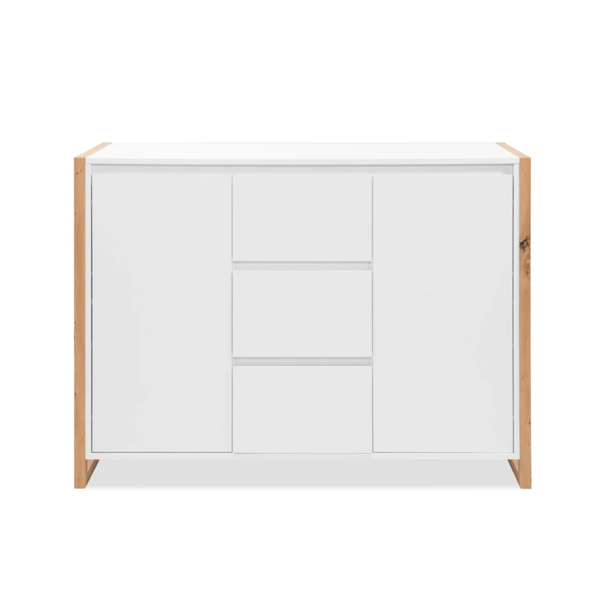 Buffet blanc 2 portes 3 tiroirs 122 cm ALVA