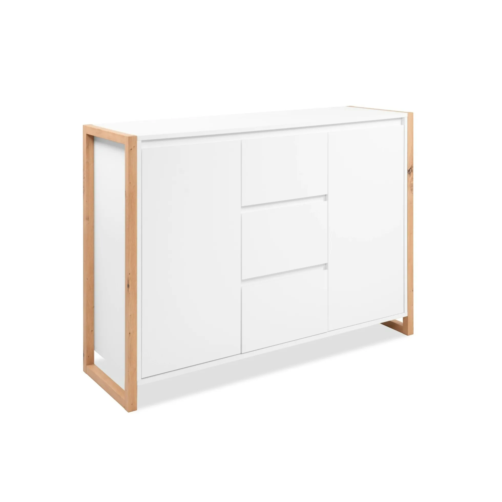 Buffet blanc 2 portes 3 tiroirs 122 cm ALVA