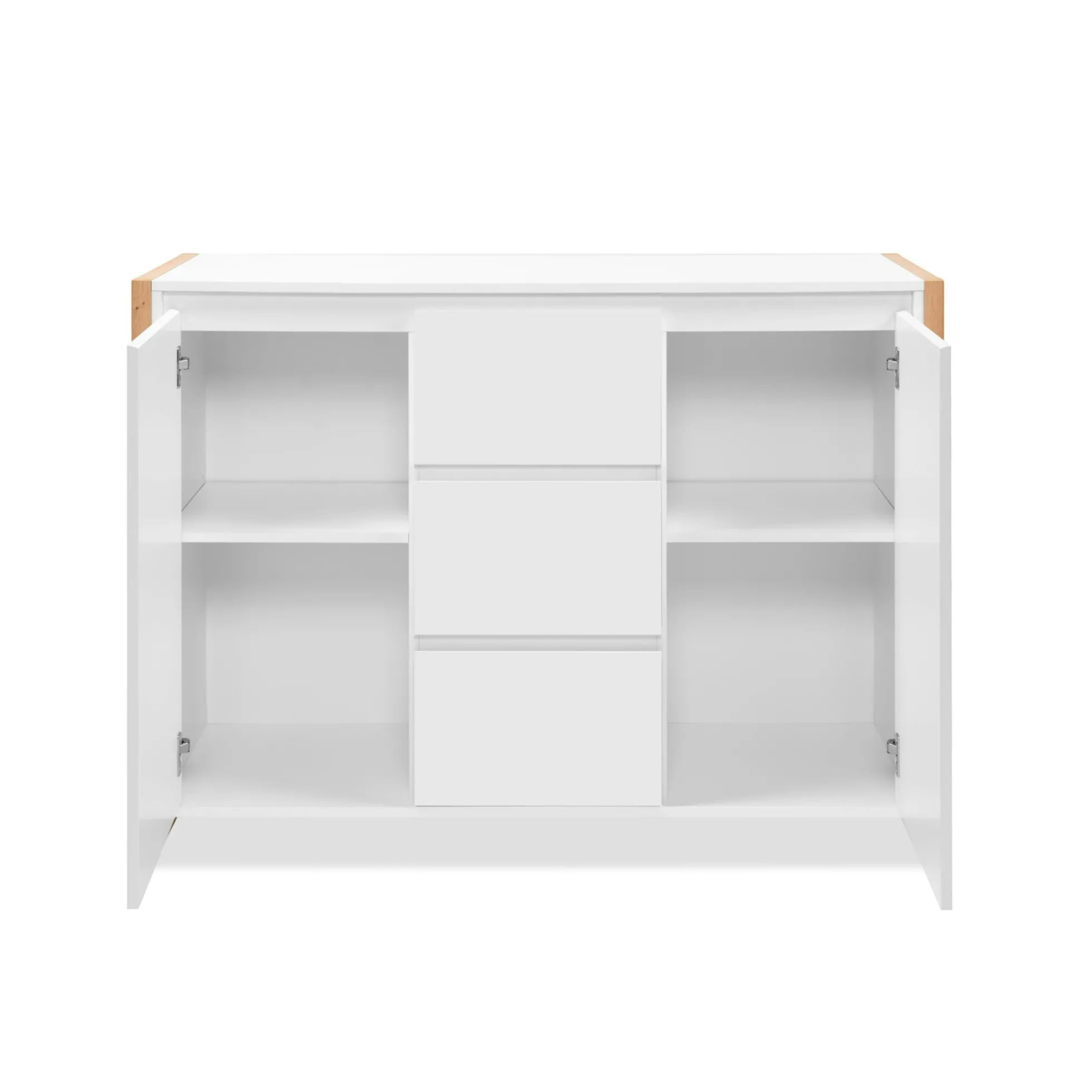 Buffet blanc 2 portes 3 tiroirs 122 cm ALVA