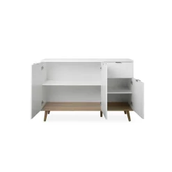 Buffet blanc 3 portes 1 tiroir style scandinave ALVA