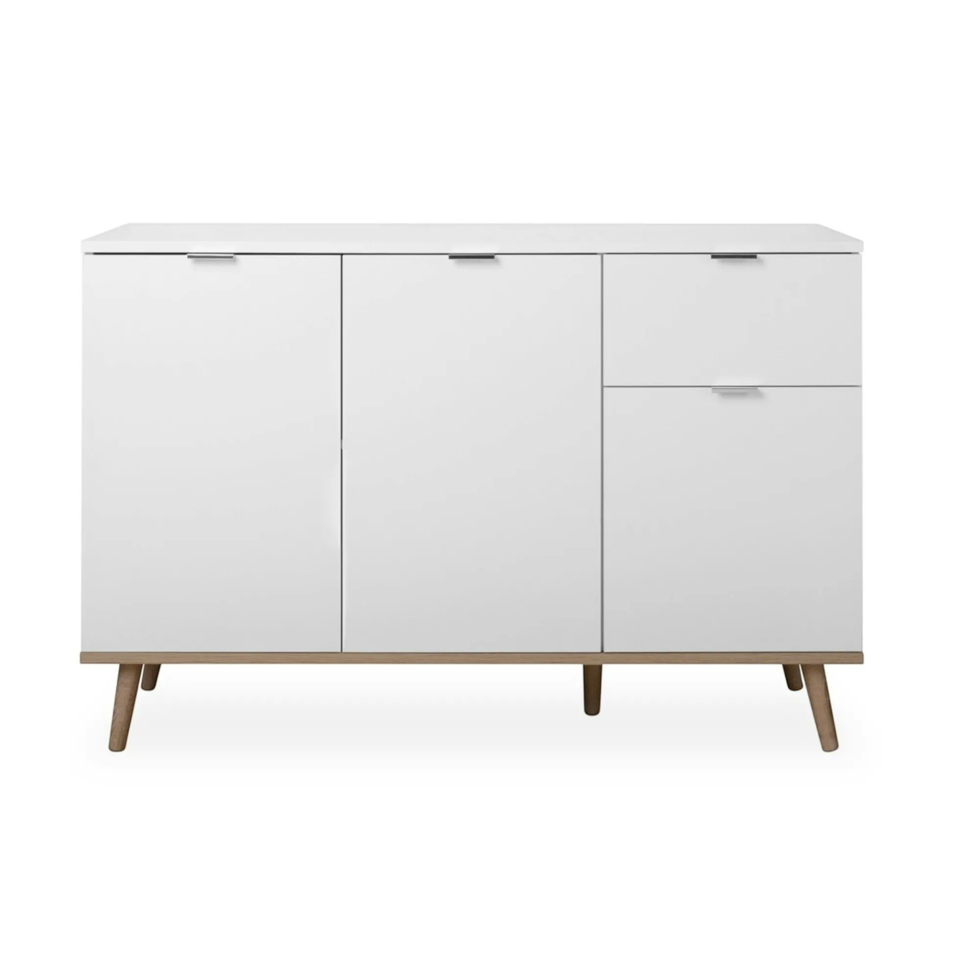 Buffet blanc 3 portes 1 tiroir style scandinave ALVA