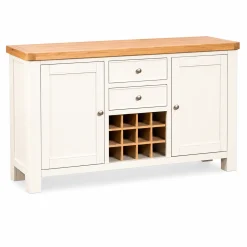 Buffet blanc style bord de mer avec range-bouteilles VELIA