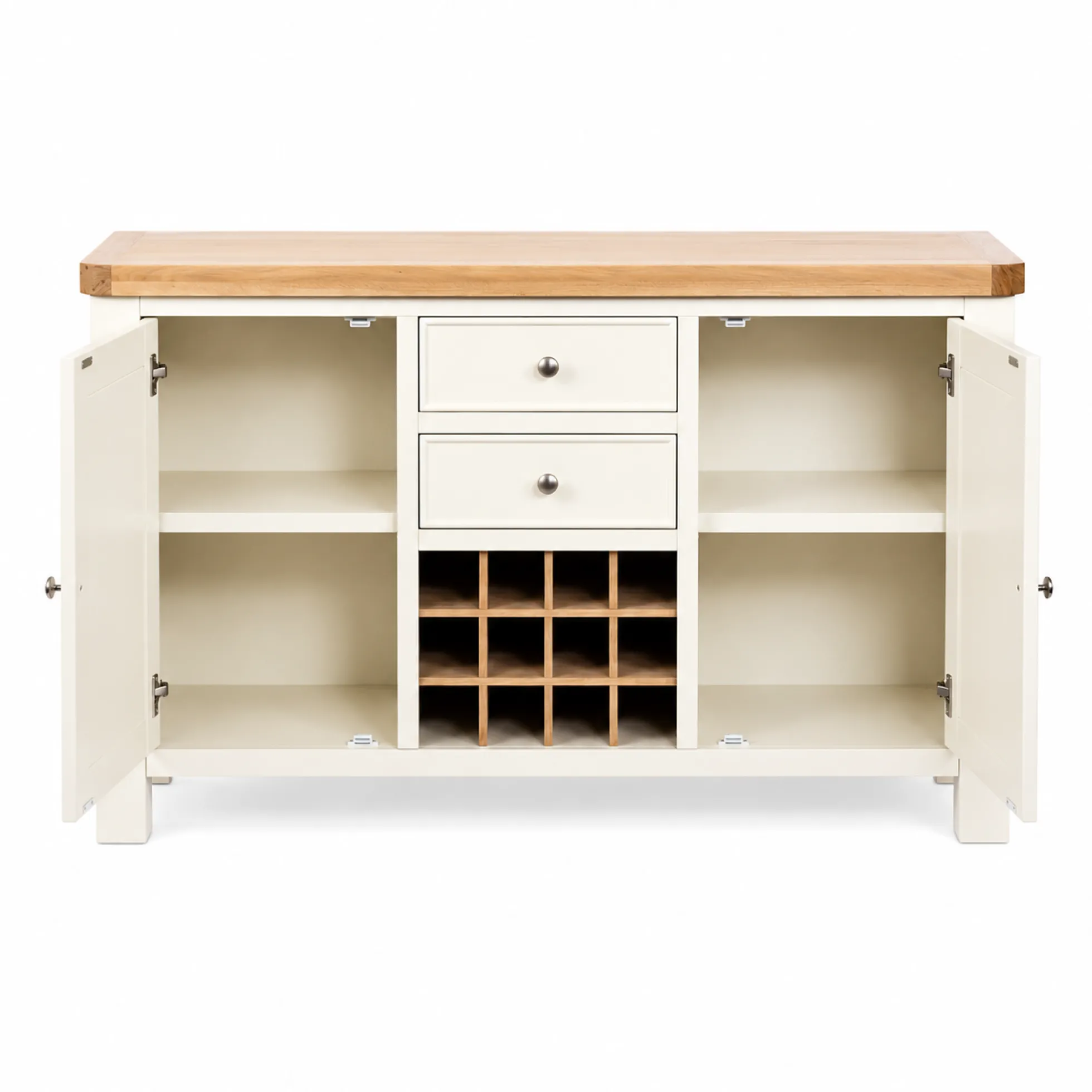 Buffet blanc style bord de mer avec range-bouteilles VELIA