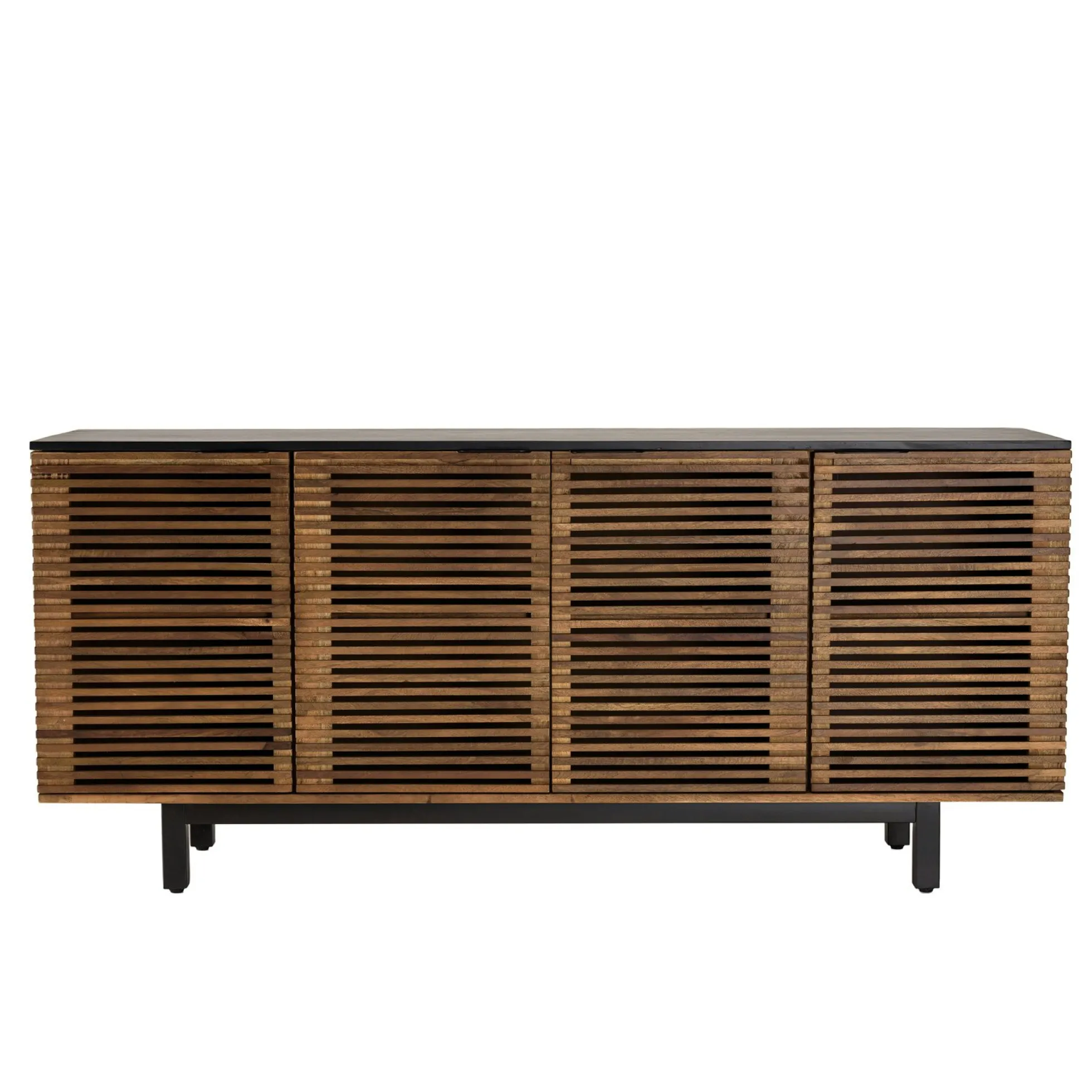 Buffet bois exotique 4 portes ajourées KANHA
