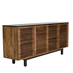 Buffet bois exotique 4 portes ajourées KANHA