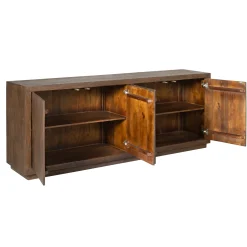Buffet bois foncé 4 portes style minimaliste MONTARO
