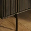 Buffet bois noir 3 portes rainurées 165 cm CORTINA