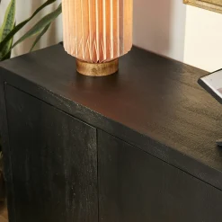 Buffet bois noir 4 portes style minimaliste MONTARO