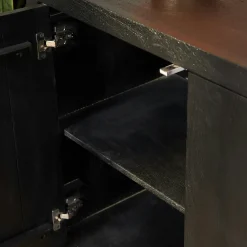 Buffet bois noir 4 portes style minimaliste MONTARO