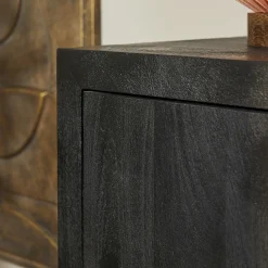 Buffet bois noir 3 portes style minimaliste MONTARO