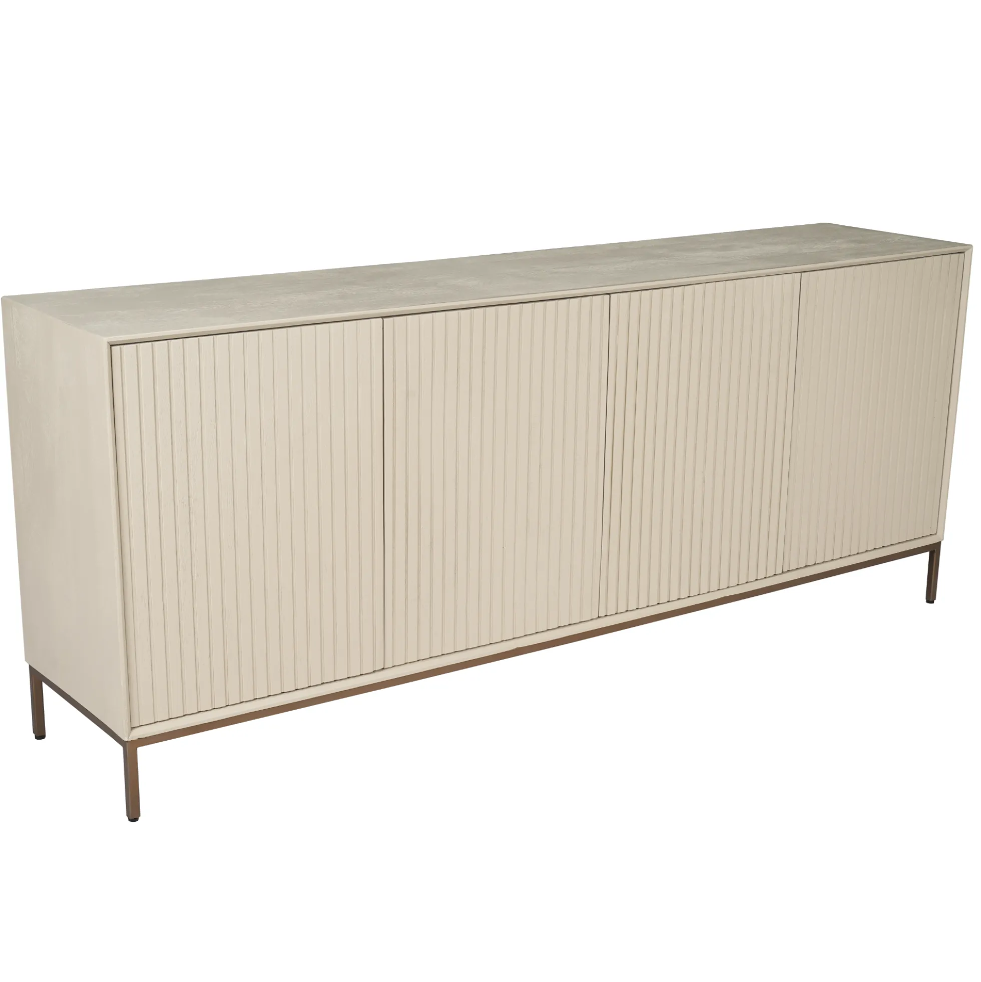 Buffet bois sable 4 portes rainurées 210 cm CORTINA