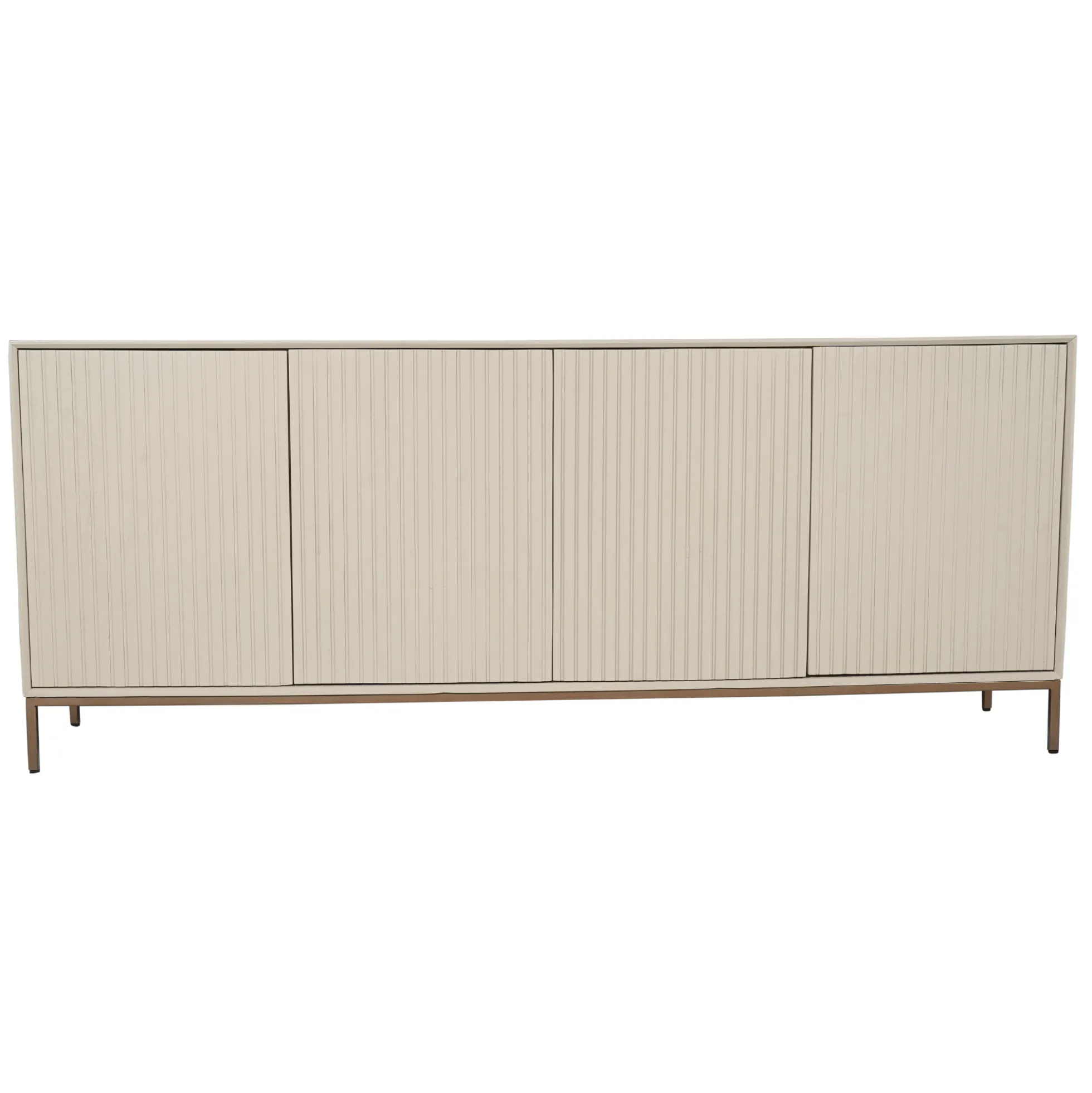 Buffet bois sable 4 portes rainurées 210 cm CORTINA