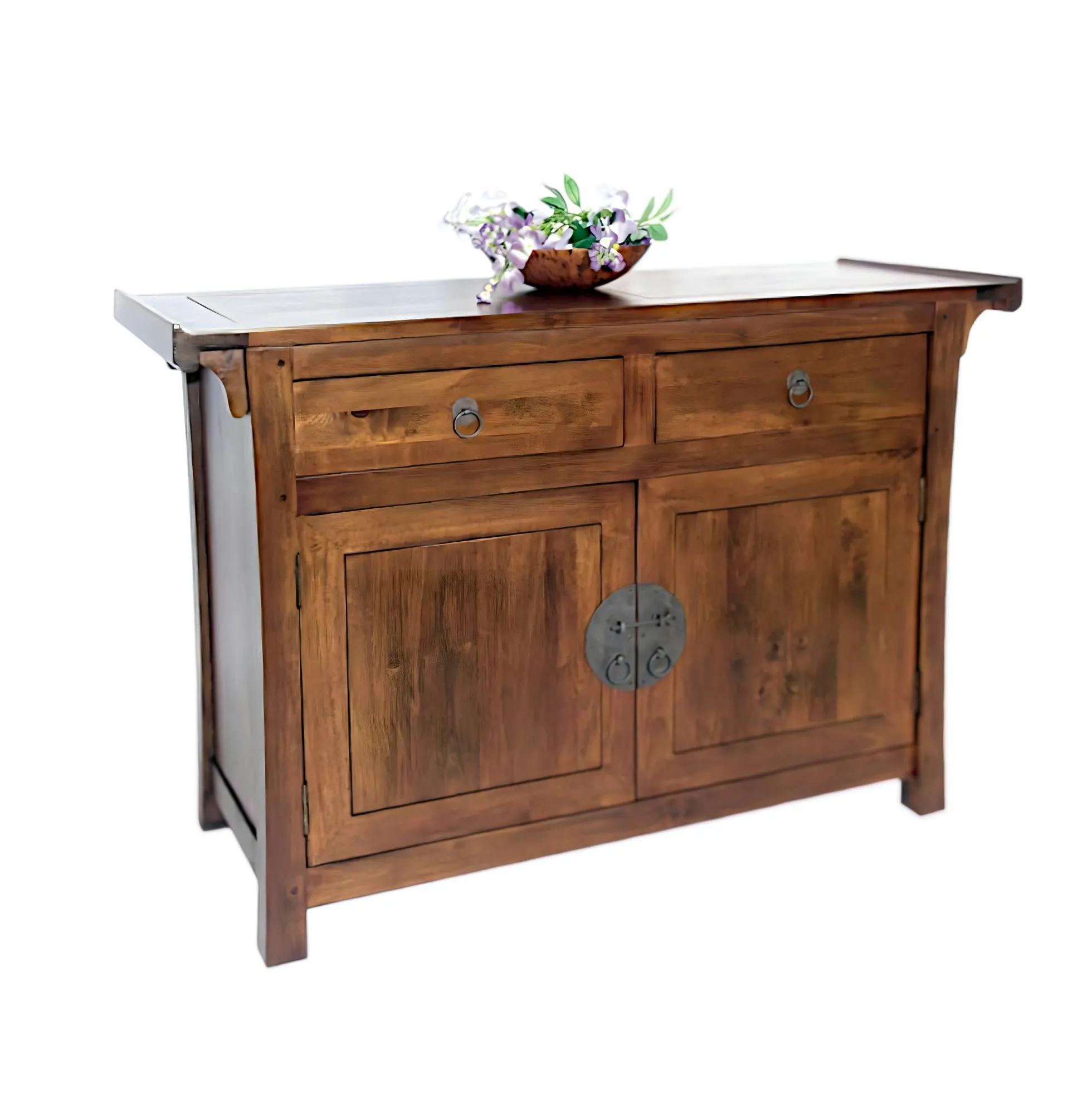 Buffet Chinois Hévéa 2 portes, 2 tiroirs 120x45x81cm MAORI