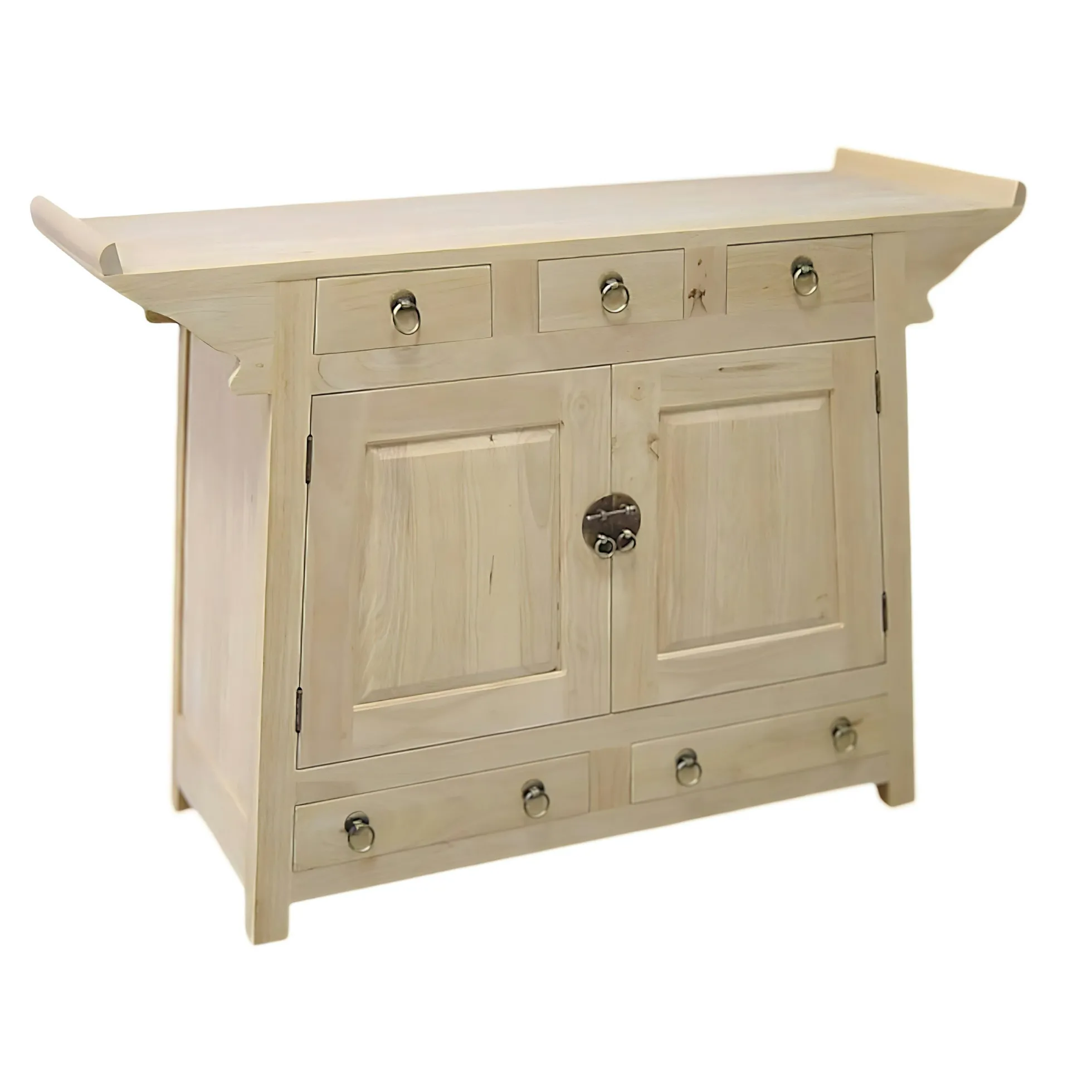 Buffet Chinois Hévéa 2 portes, 5 tiroirs 125x45x90cm MAORI