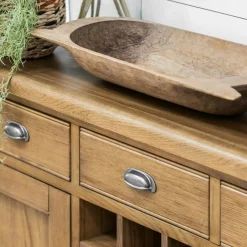 Buffet chêne campagne chic avec casier bouteilles VALMONT