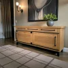 Buffet chêne clair à portes coulissantes 225 cm ALPINE
