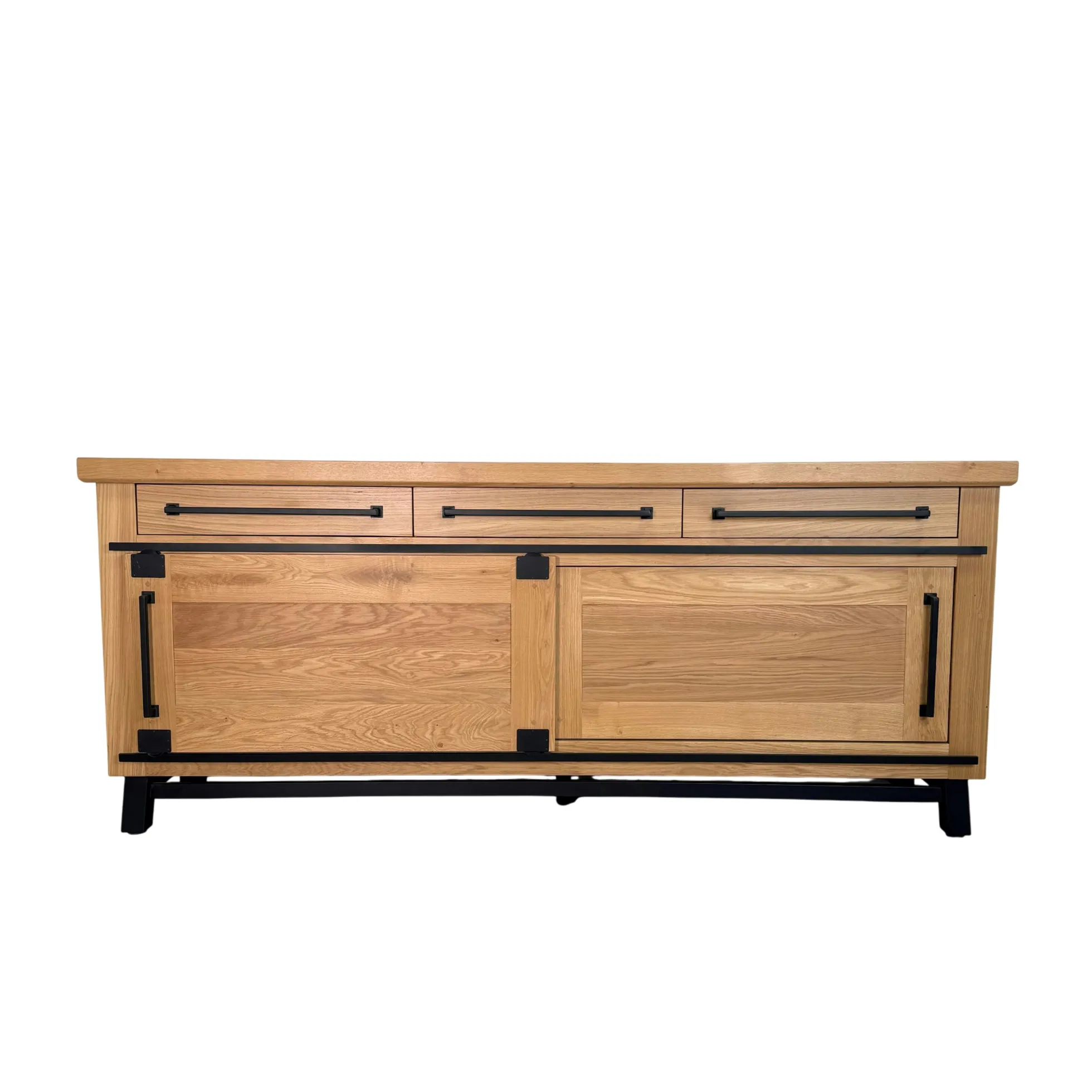 Buffet chêne clair à portes coulissantes 225 cm ALPINE