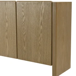 Buffet 190cm couleur naturelle 4 portes design arrondi VELAR