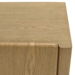 Buffet 190cm couleur naturelle 4 portes design arrondi VELAR