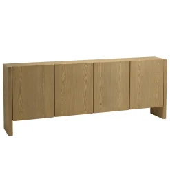 Buffet 213 cm couleur naturelle 4 portes design arrondi VELAR