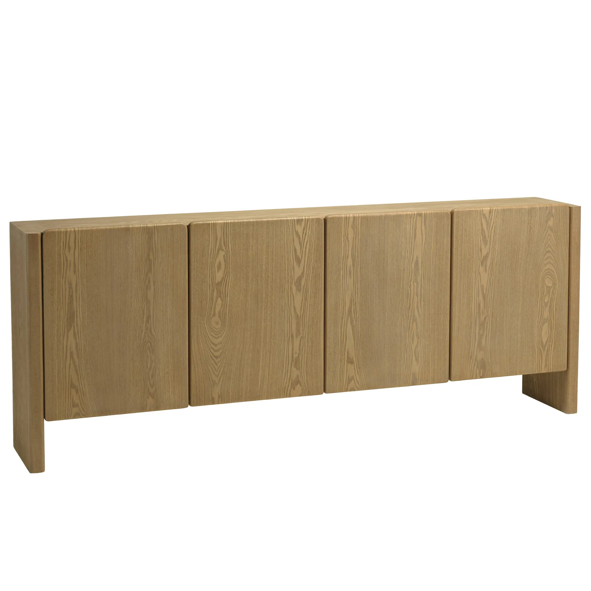 Buffet 213 cm couleur naturelle 4 portes design arrondi VELAR