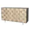 Buffet contemporain bois de sapin damier CARPATES