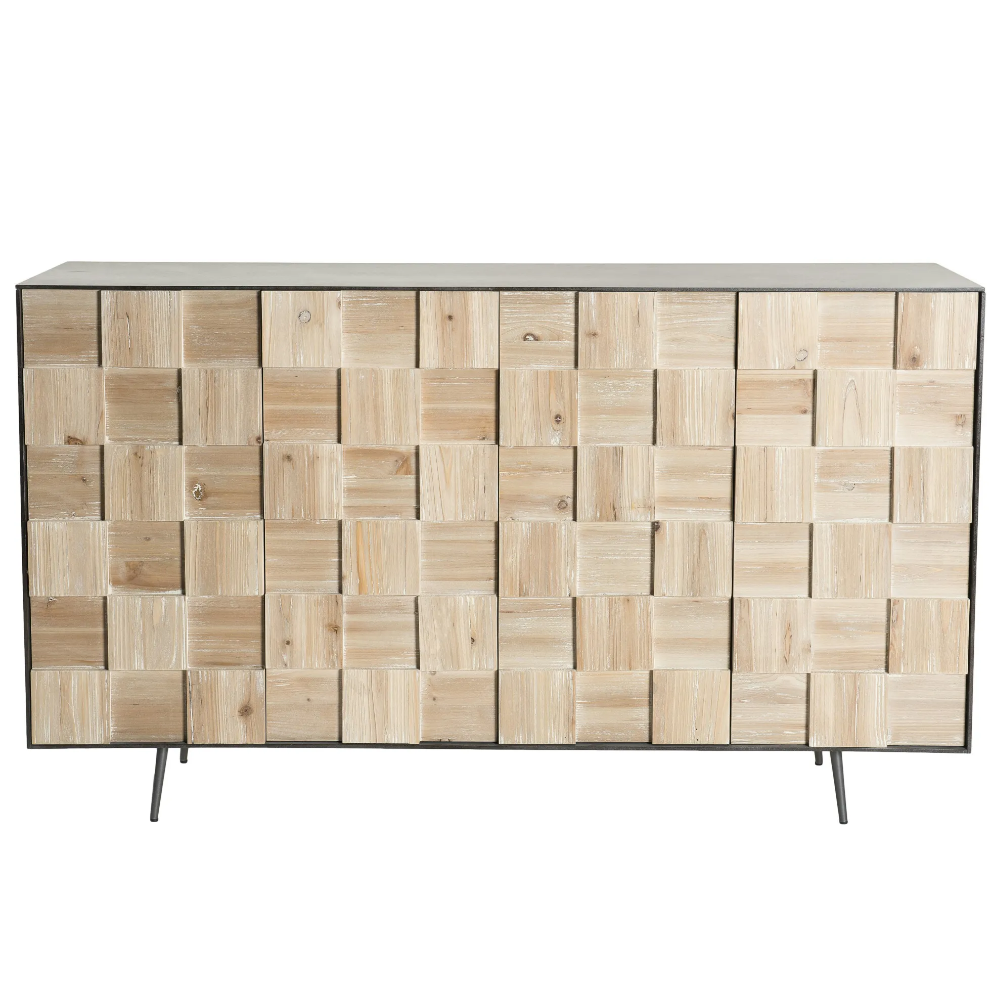 Buffet contemporain bois de sapin damier CARPATES