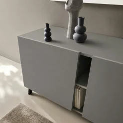Buffet contemporain gris à découpe diagonale 180 cm LORA
