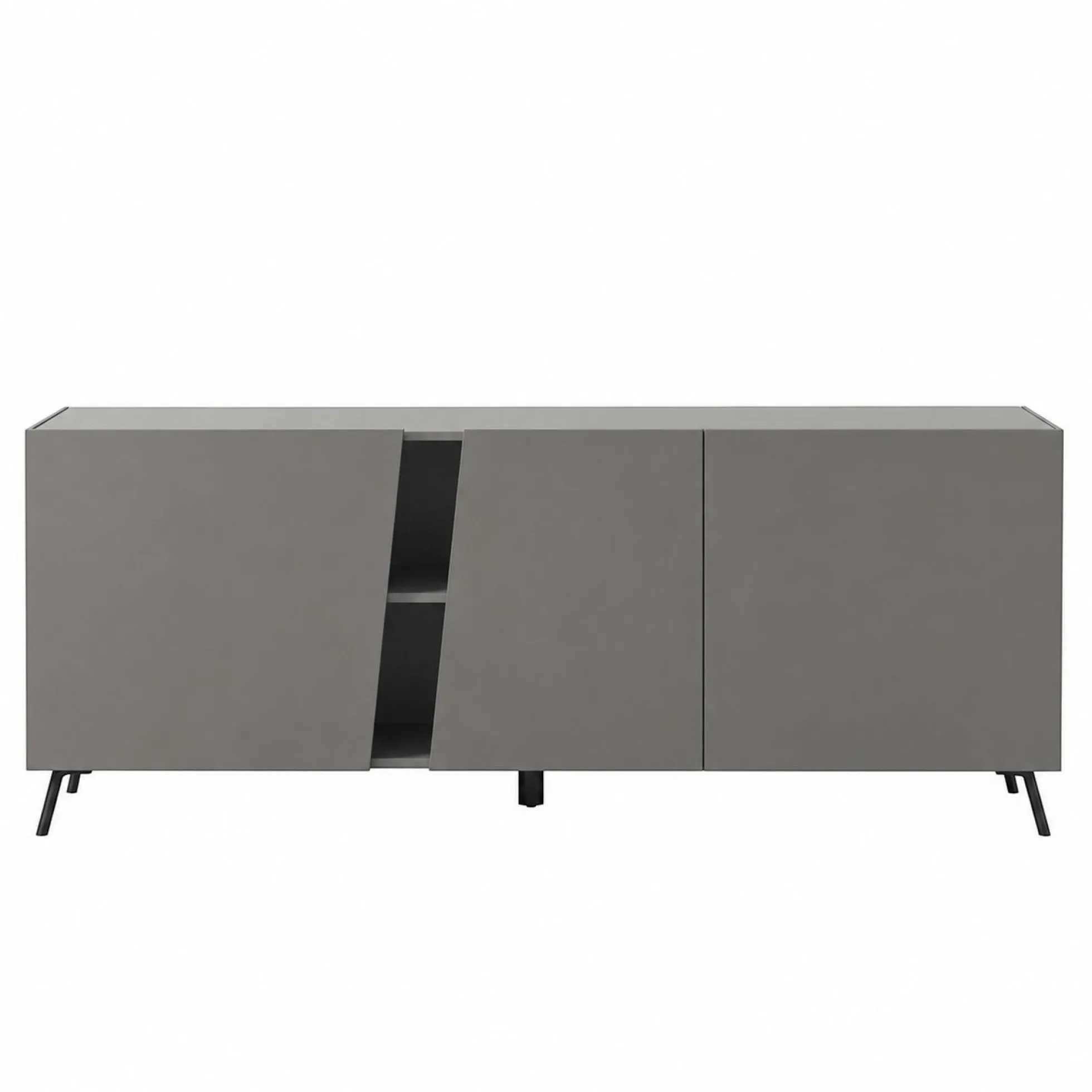 Buffet contemporain gris à découpe diagonale 180 cm LORA