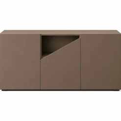 Buffet contemporain marron à découpe centrale 160 cm LORA