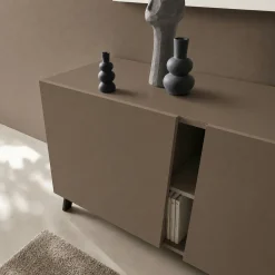 Buffet contemporain marron à découpe diagonale 180 cm LORA