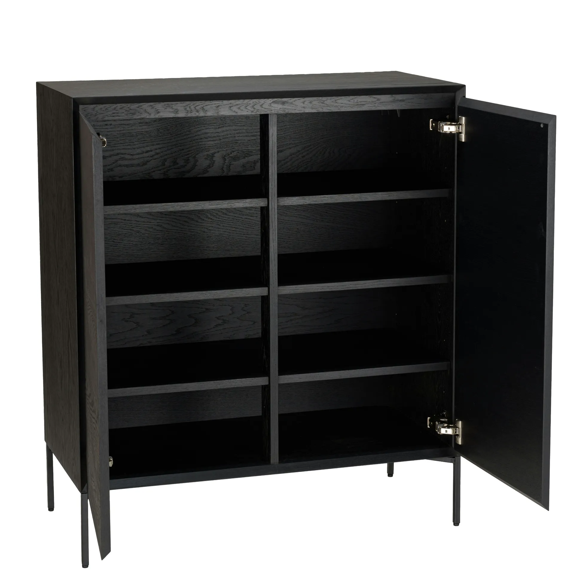 Buffet contemporain 2 portes bois couleur noire MAYENCE