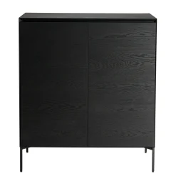 Buffet contemporain 2 portes bois couleur noire MAYENCE