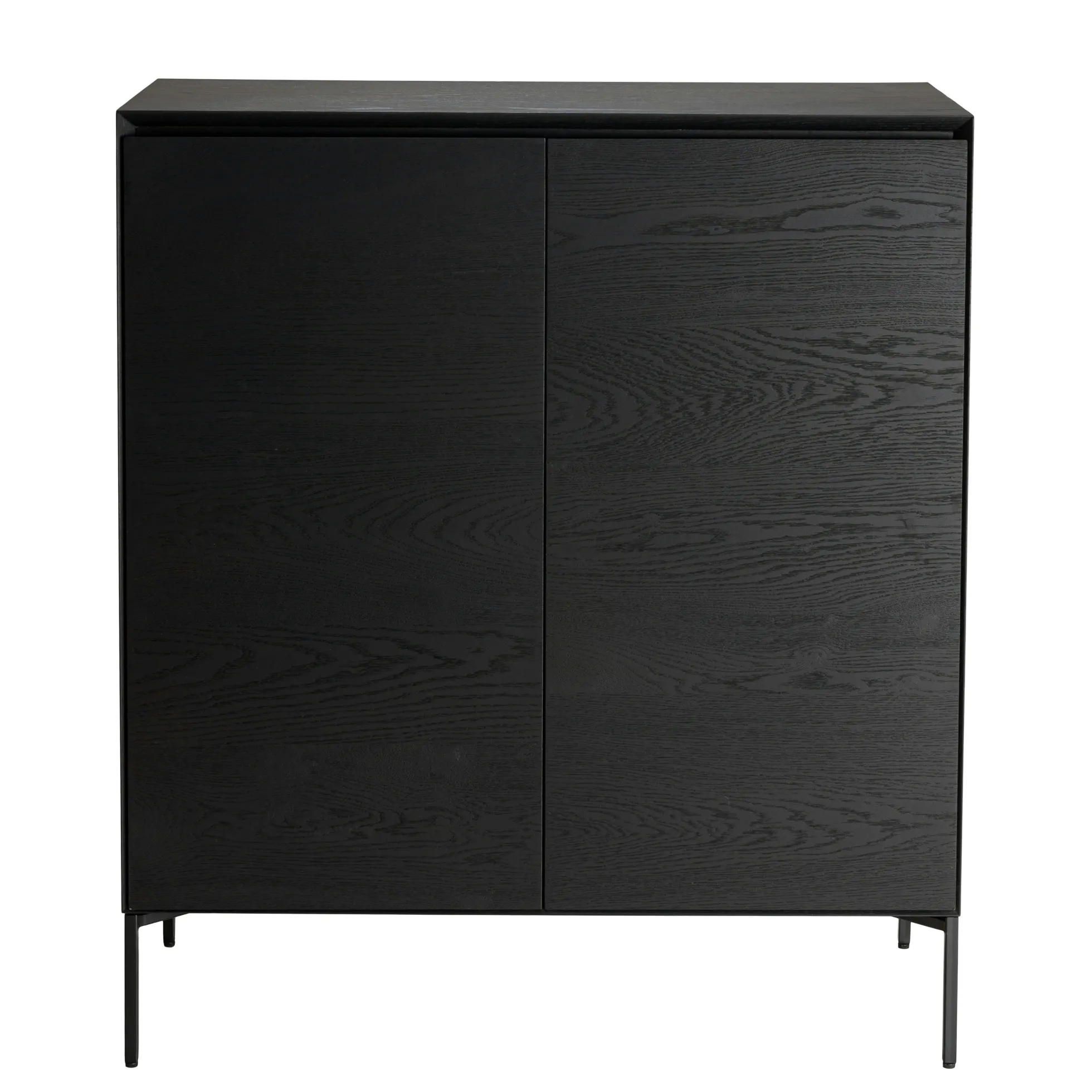 Buffet contemporain 2 portes bois couleur noire MAYENCE
