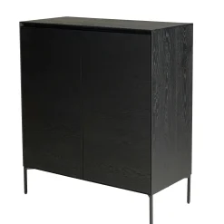 Buffet contemporain 2 portes bois couleur noire MAYENCE
