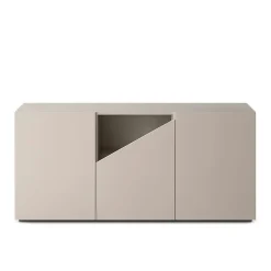 Buffet contemporain taupe à découpe centrale 160 cm LORA