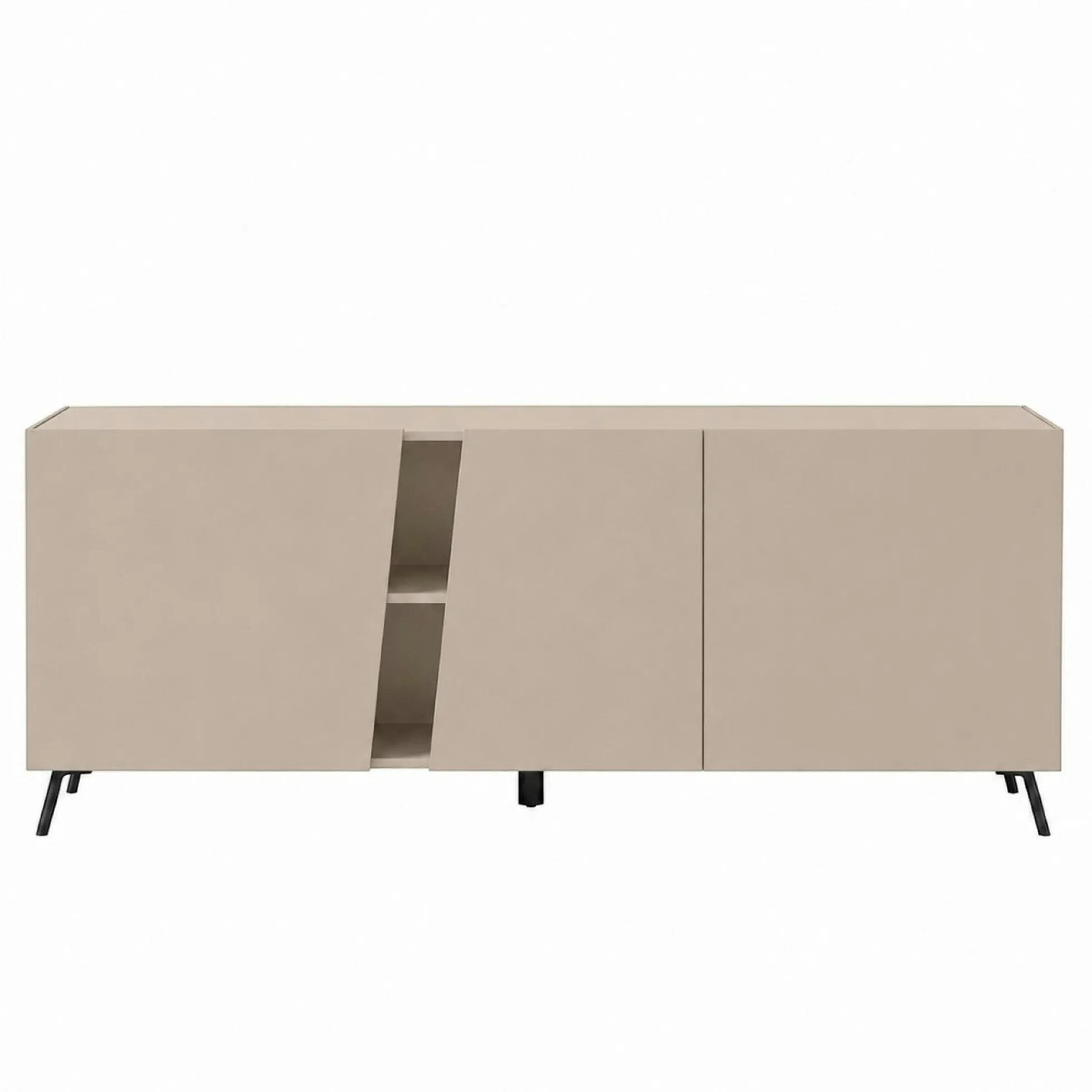Buffet contemporain taupe à découpe diagonale 180 cm LORA